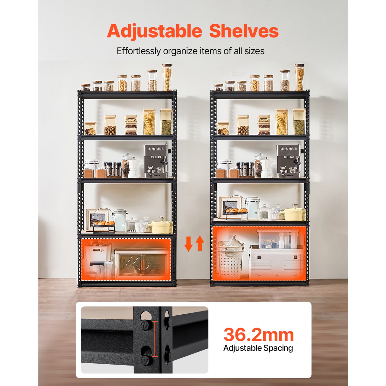 Storage Shelves 16" D X 36" W X 71.4" H 5-tier Garage Storage Shelving_maomaolike.com
